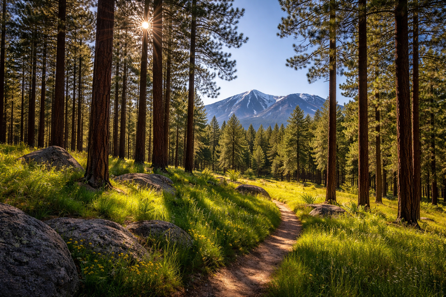 夏のポンデローサパインの森