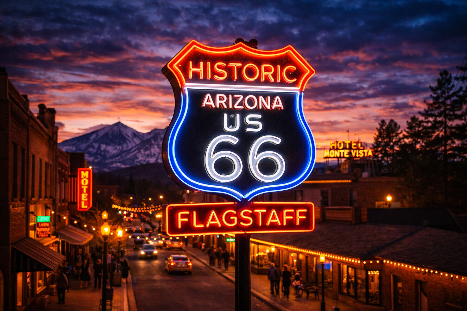 Route 66のネオン