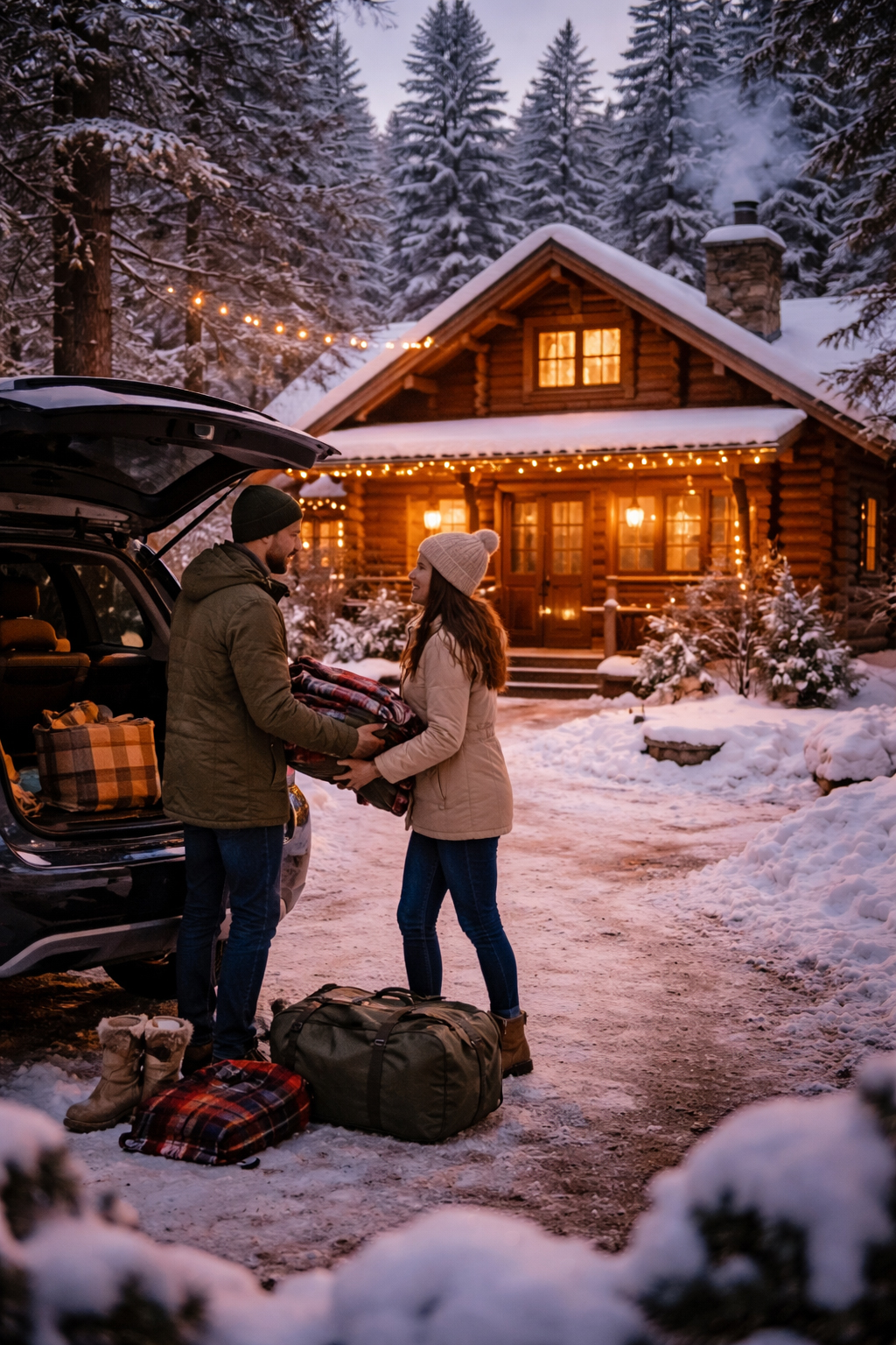 雪の週末のフラッグスタッフ