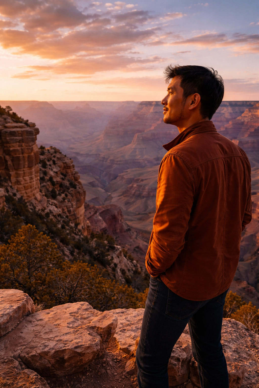 Grand Canyon を見るヒロ