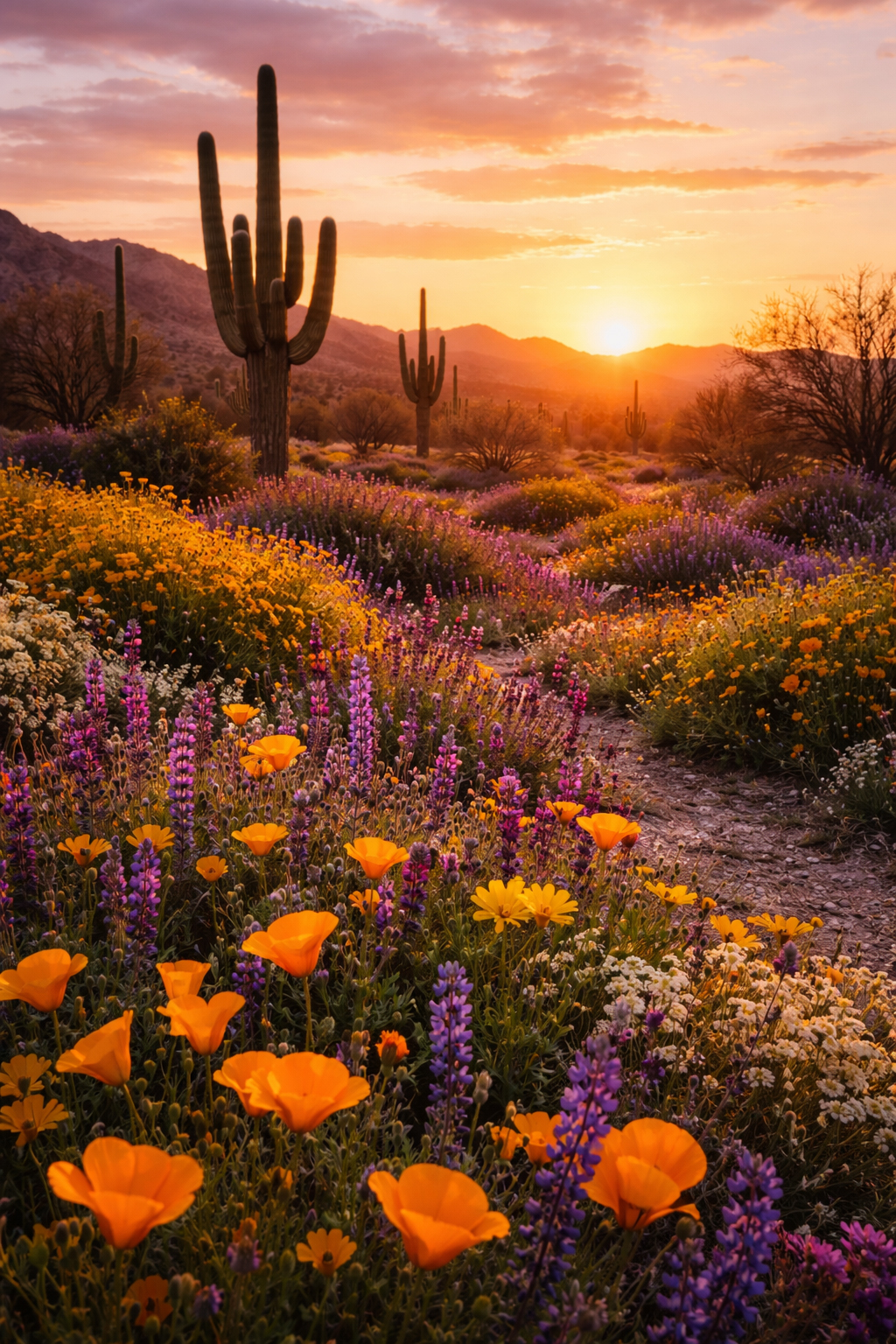 砂漠に咲くワイルドフラワー