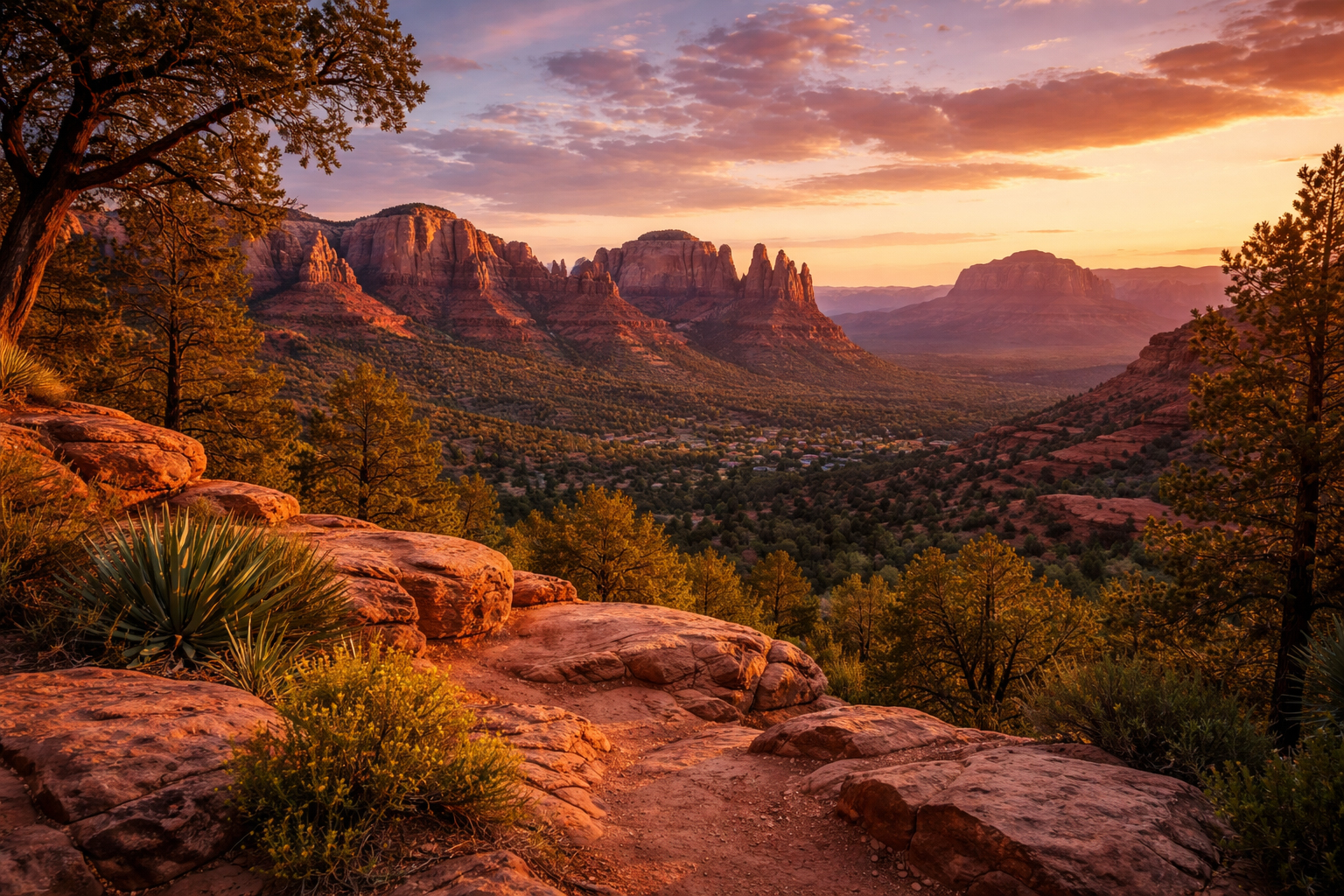 セドナの赤い岩の大展望
