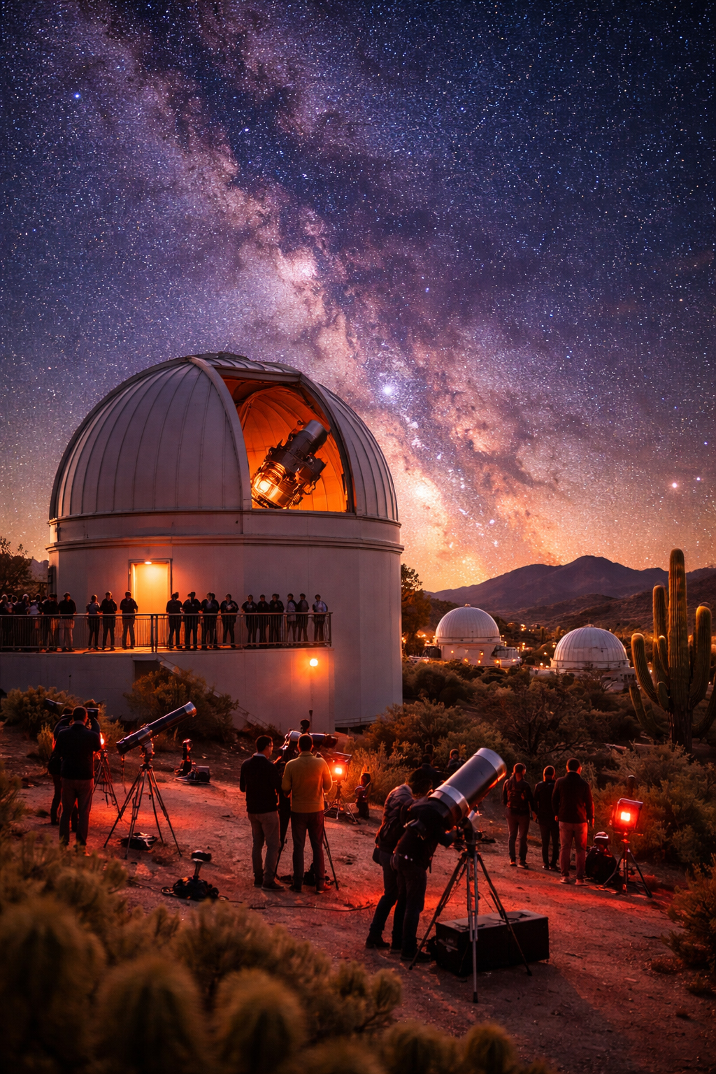 高台から夜へ移るアリゾナの空
