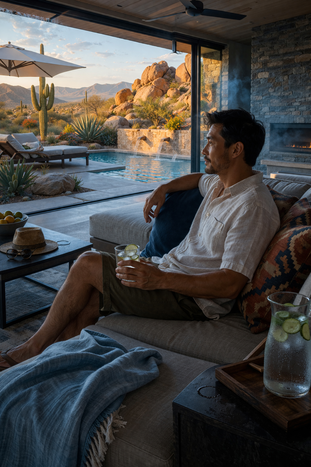 涼しい室内でくつろぐ夏のアリゾナ