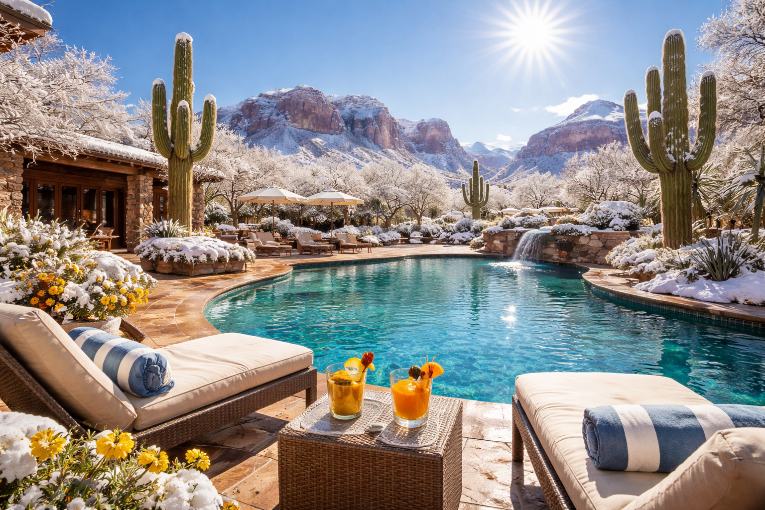 冬の陽射しが気持ちいいアリゾナのリゾート